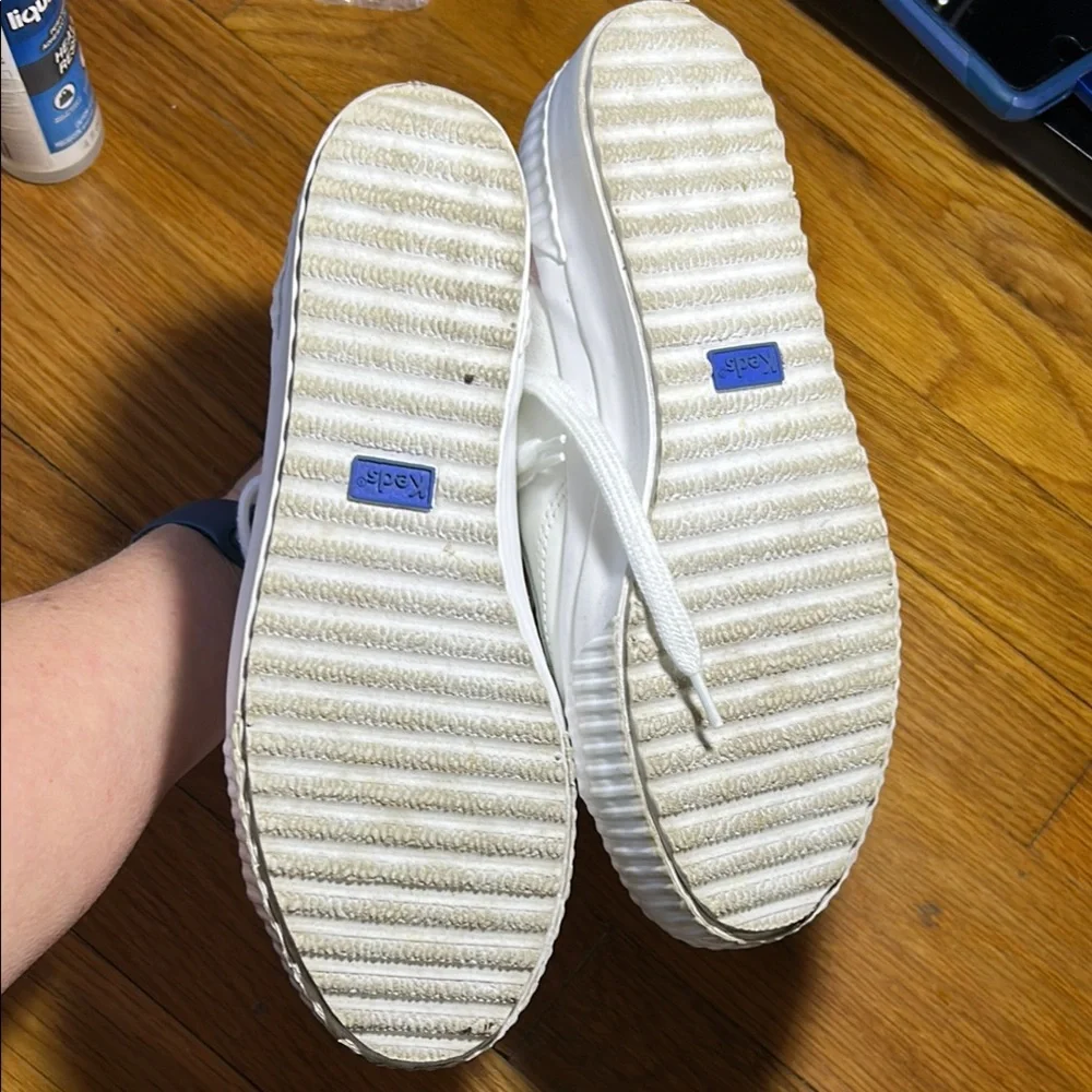 Keds White and Pink High-Top Sneakers with Textured Sole - Picture 7 of 10